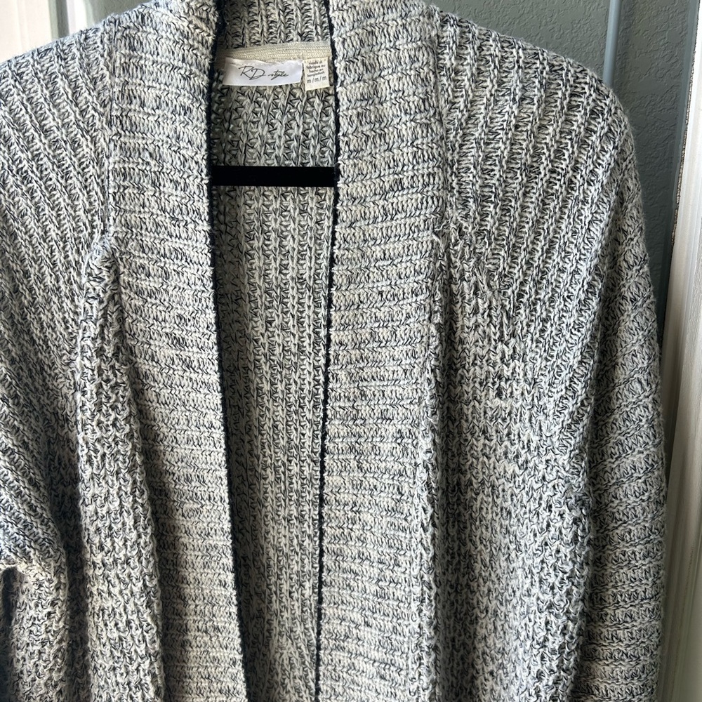 RD Style Gray Knit Women's Open Cardigan